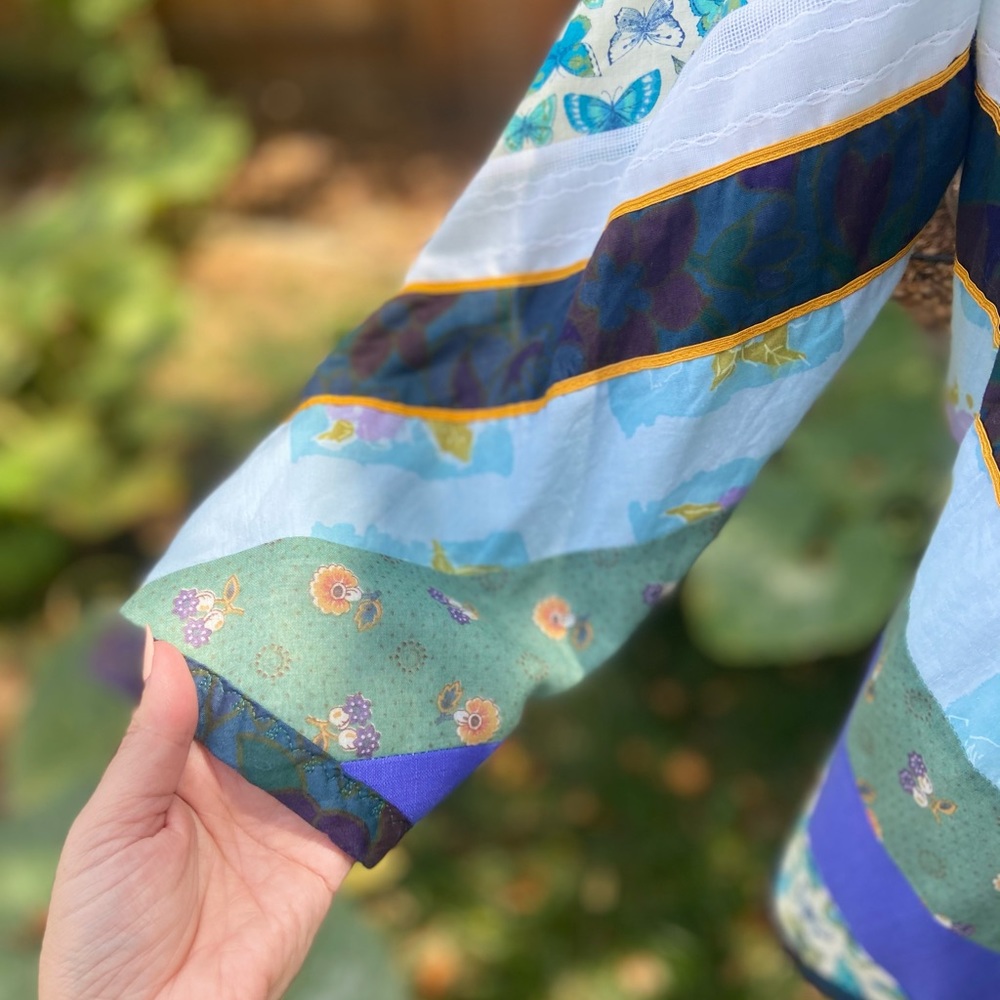 Vintage Purple, Teal & Blue Patchwork Jacket - Picture 7 of 15